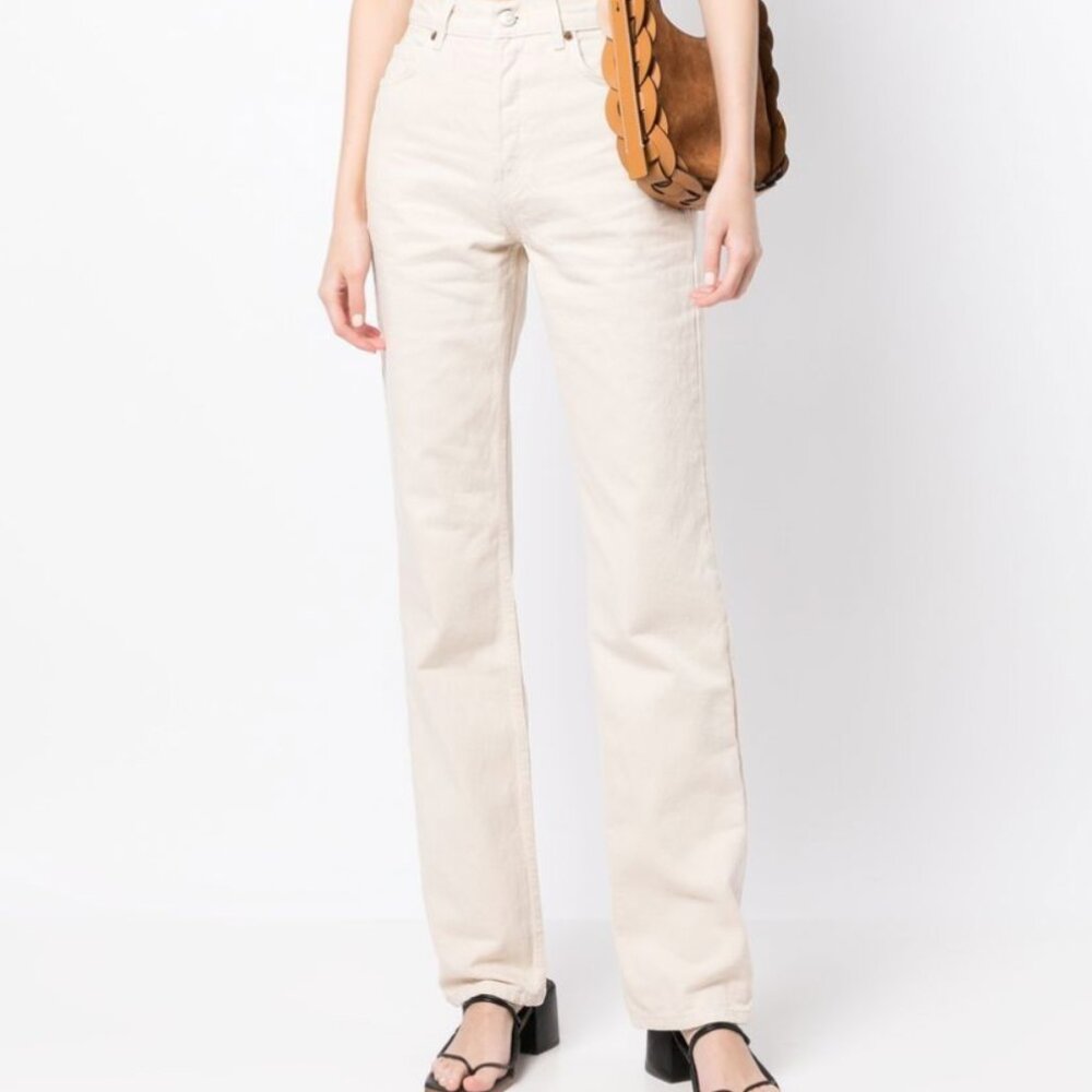 Reformation Cynthia High Rise Jeans Straight Leg cream white- read description